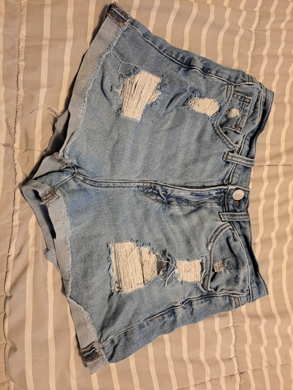 SO Light Blue Distressed Denim Jean Shorts